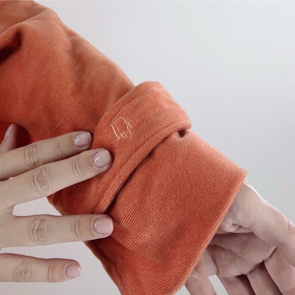 Vintage Christian Dior Apricot Coral Fleece Robe Size Small - Picture 3 of 5